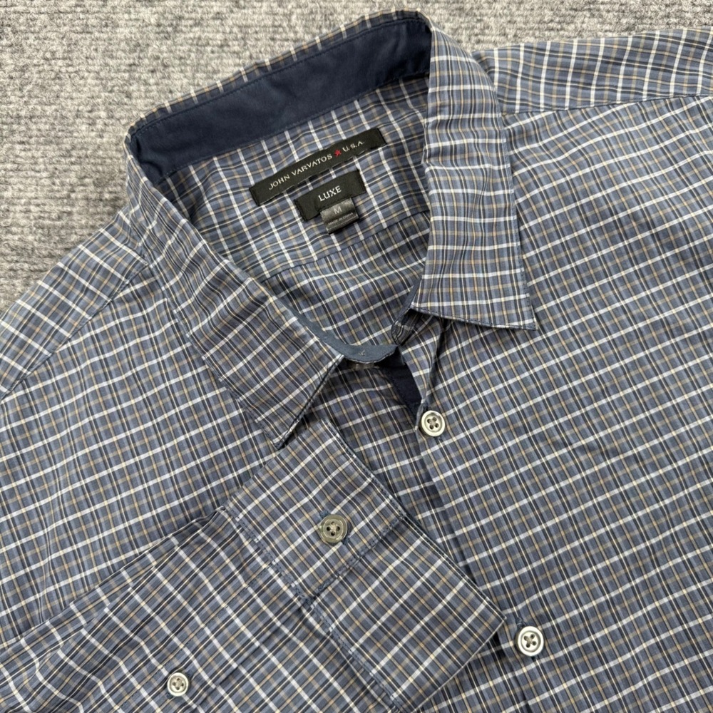 John Varvatos USA Luxe Mens Long‎ Sleeve Plaid Button Down Shirt Size Medium
